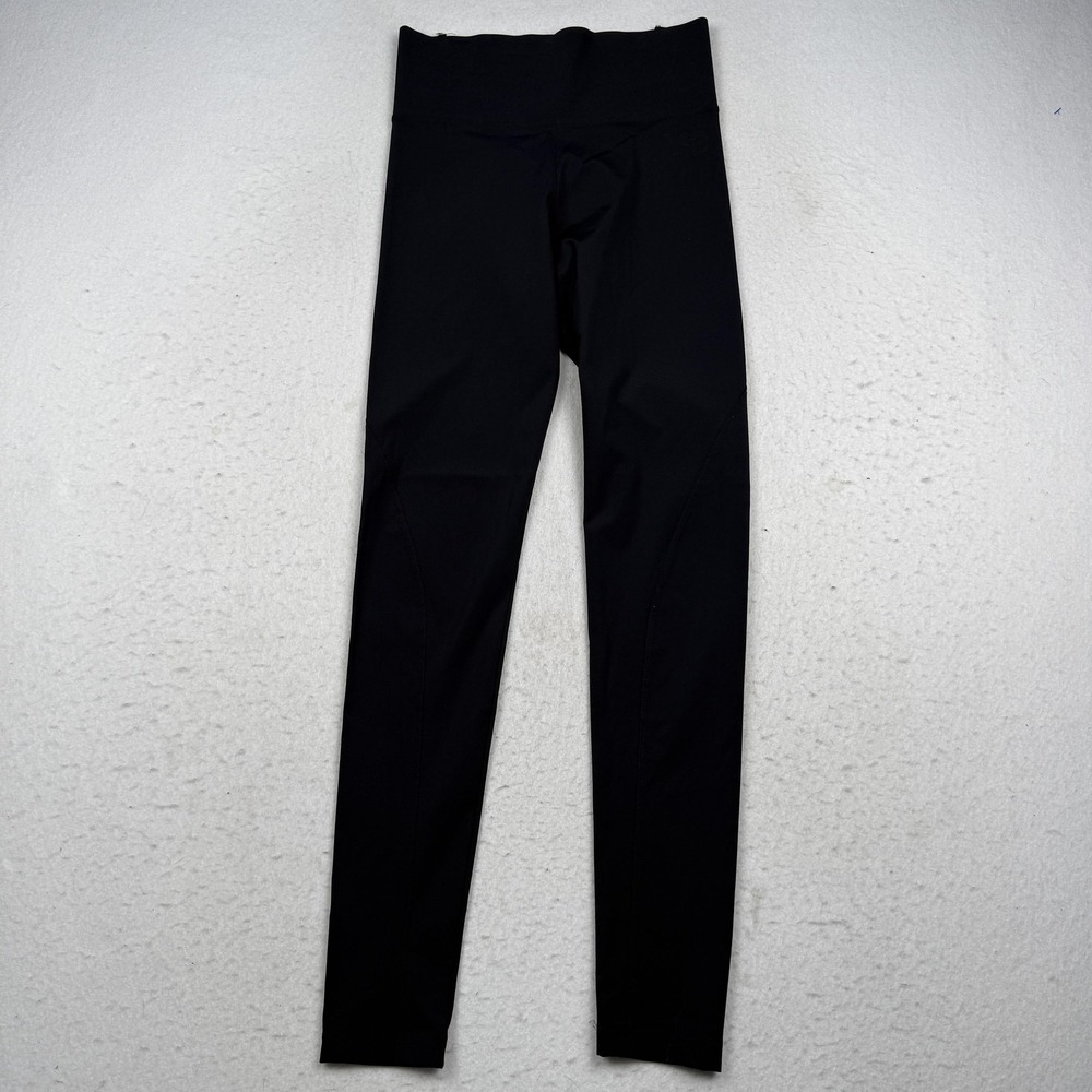 Y-3 Leggings Womens S Black High Rise Ankle Stretch Performance Logo Zip Pocket